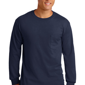 Gildan 2410-Ultra Cotton ® 100% Cotton Long Sleeve T Shirt with Pocket